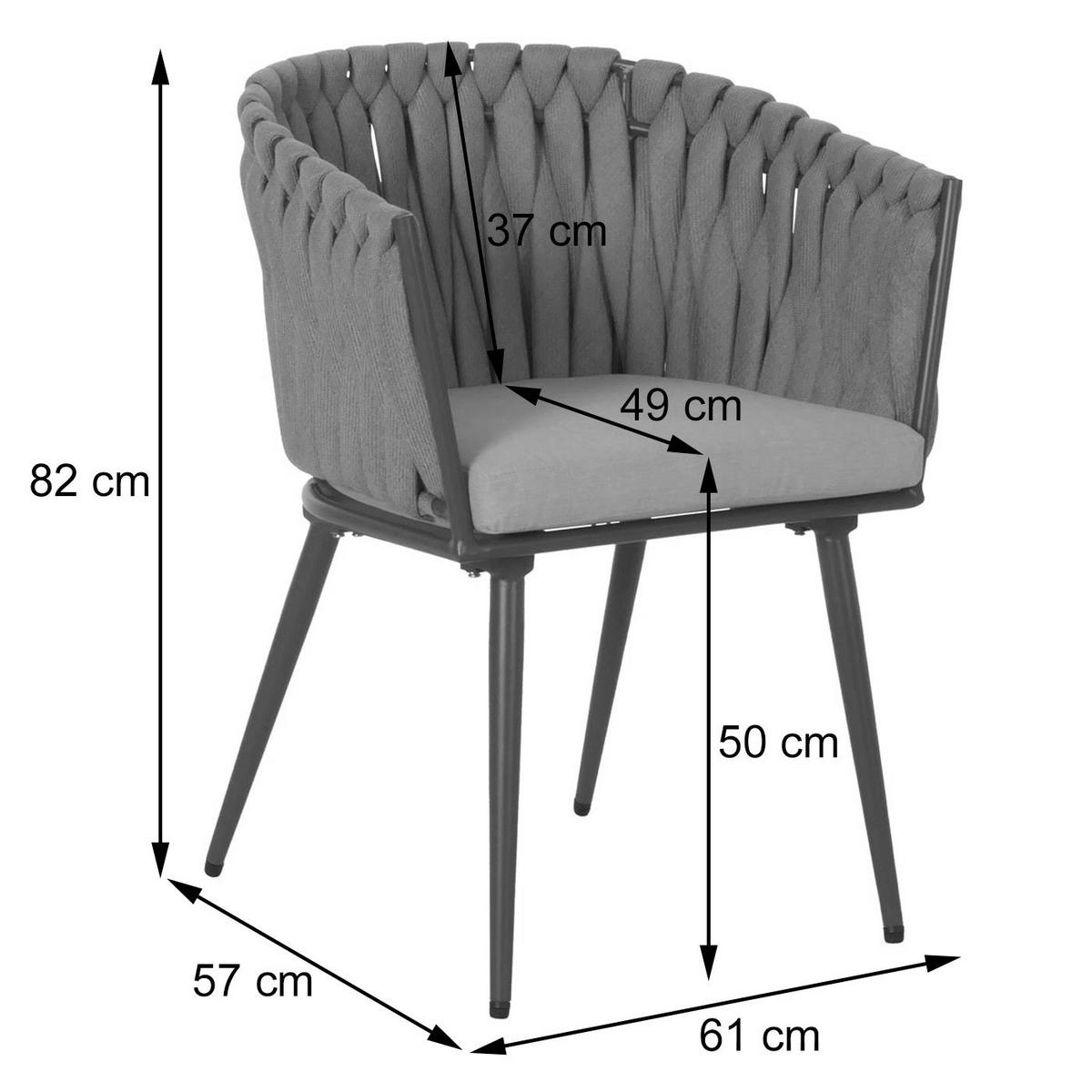 GARTENSTUHL Dunkelgrau - Dunkelgrau, Textil (61/82/57cm) - MCW
