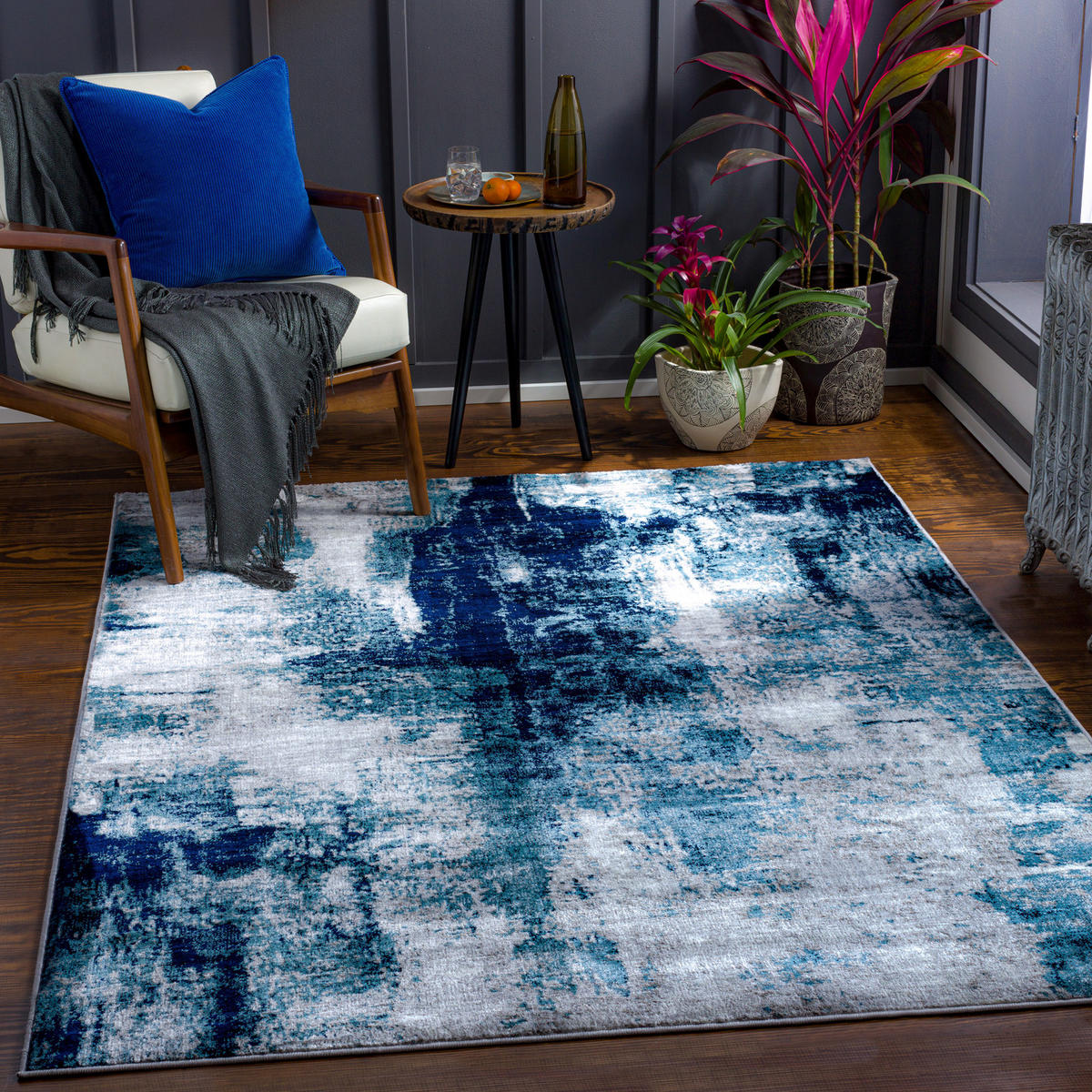 KURZFLORTEPPICH 200/275 cm Blau - Blau/Grau, Naturmaterialien/Textil (200/275cm) - LIVABLISS
