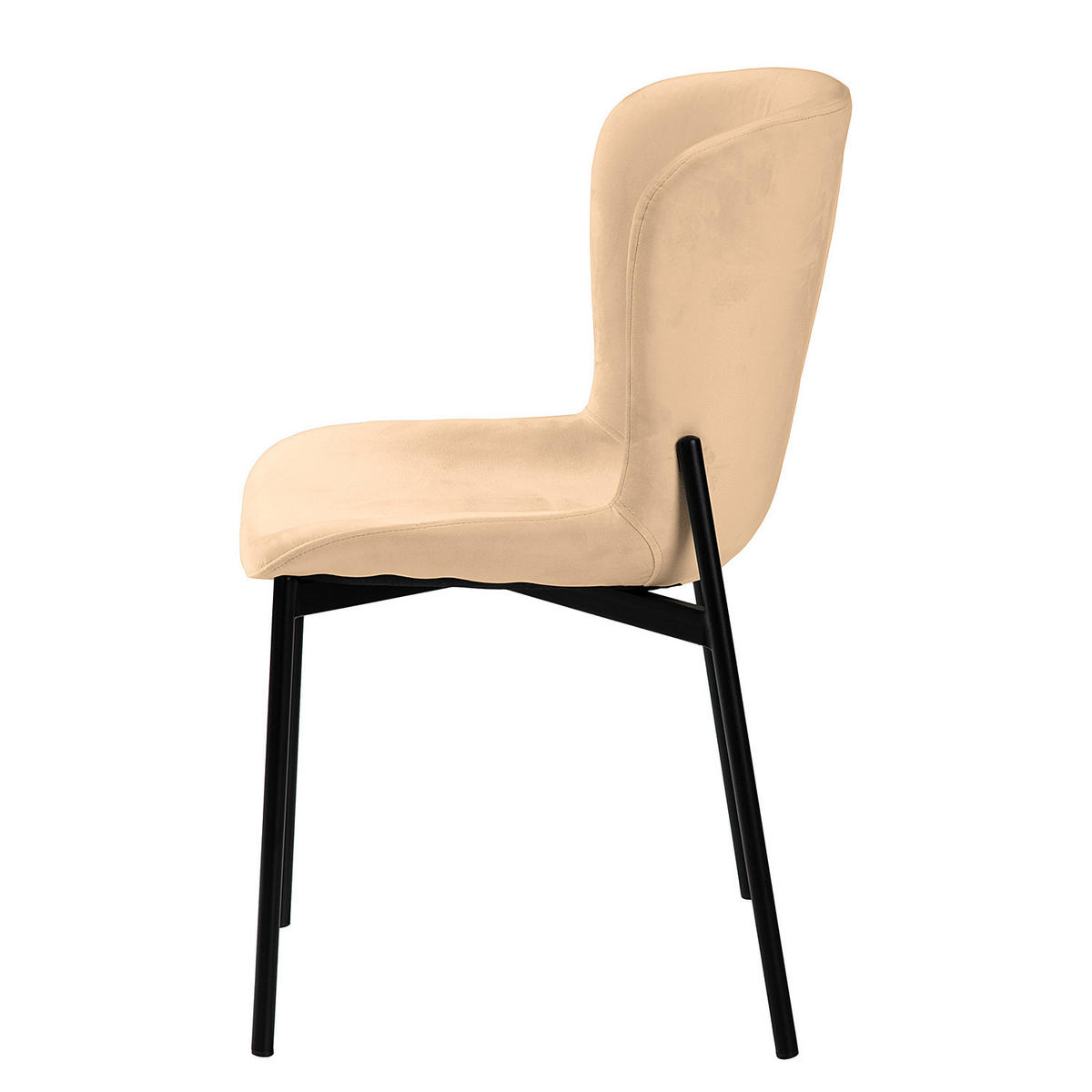 POLSTERSTUHL - 2er-Set - Beige/Schwarz, Textil (52/79/49cm) - home24