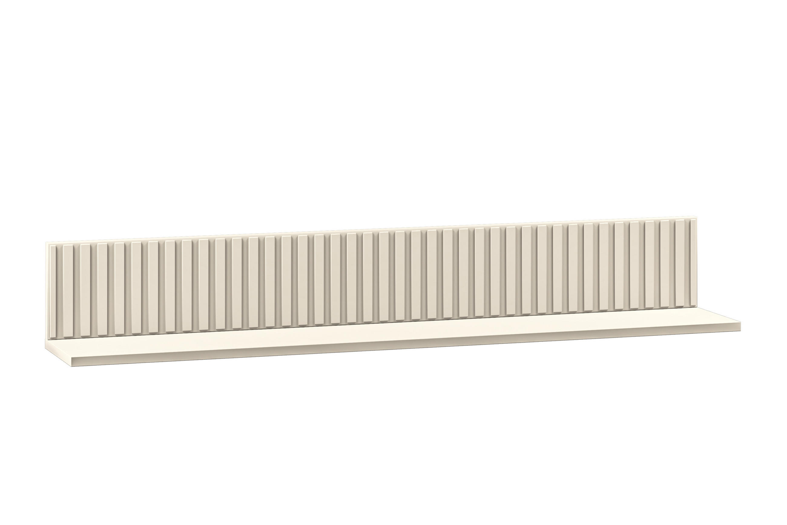 WANDREGAL DROMA mit Riffelung 120 cm, Creme - Creme, Holz (120/18/20cm) - KONSIMO®