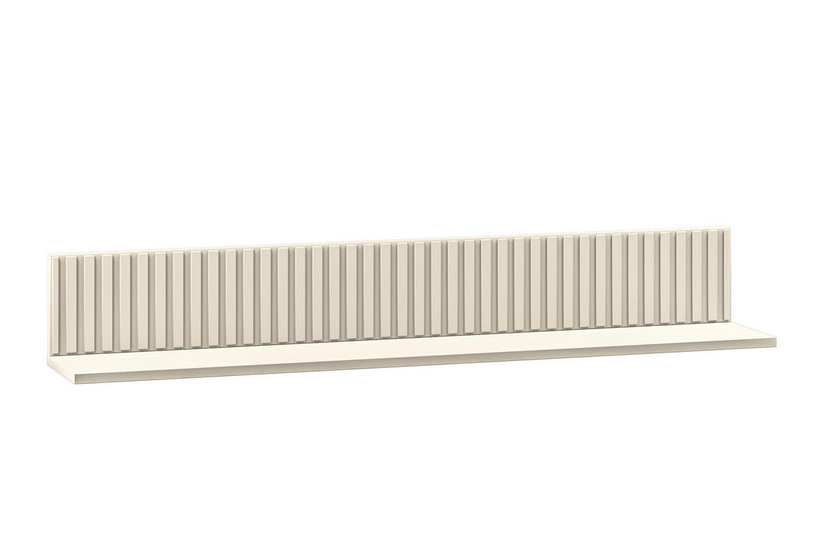 WANDREGAL DROMA mit Riffelung 120 cm, Creme - Creme, Holz (120/18/20cm) - KONSIMO®