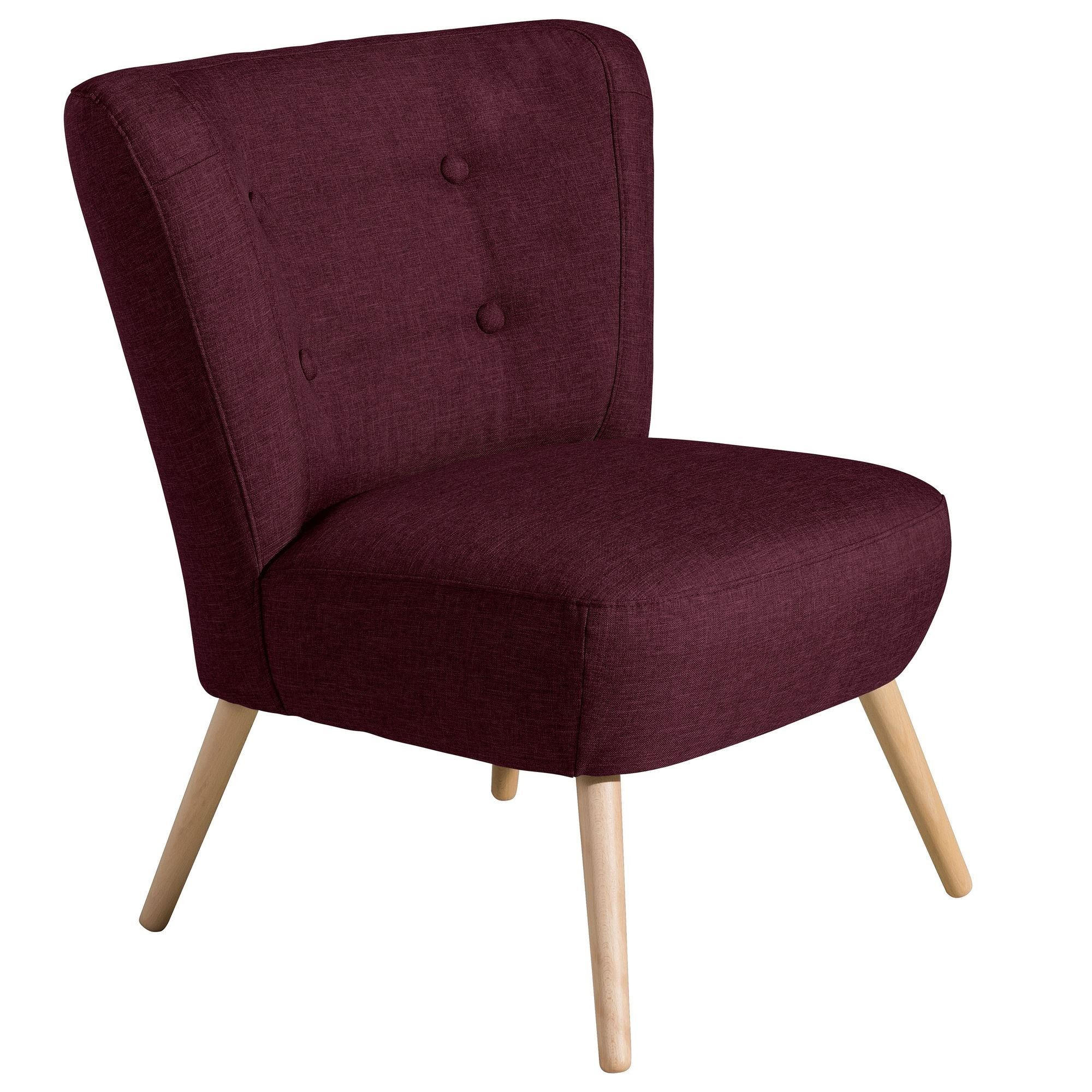 SESSEL Kassi Bezug Flachgewebe Buche natur / burgund - Weinrot, Kunststoff (69/80/68cm) - 58aufmkessel