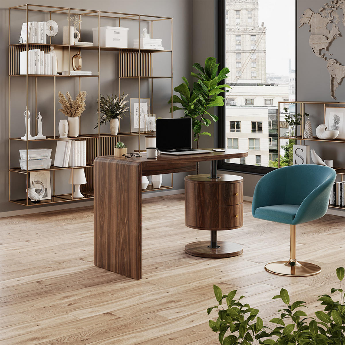 SCHREIBTISCH Lara Eiche rustikal 120 x 50 cm mit 2 Schubladen - Wildeiche, Holzwerkstoff (50/120/76cm) - Vicco