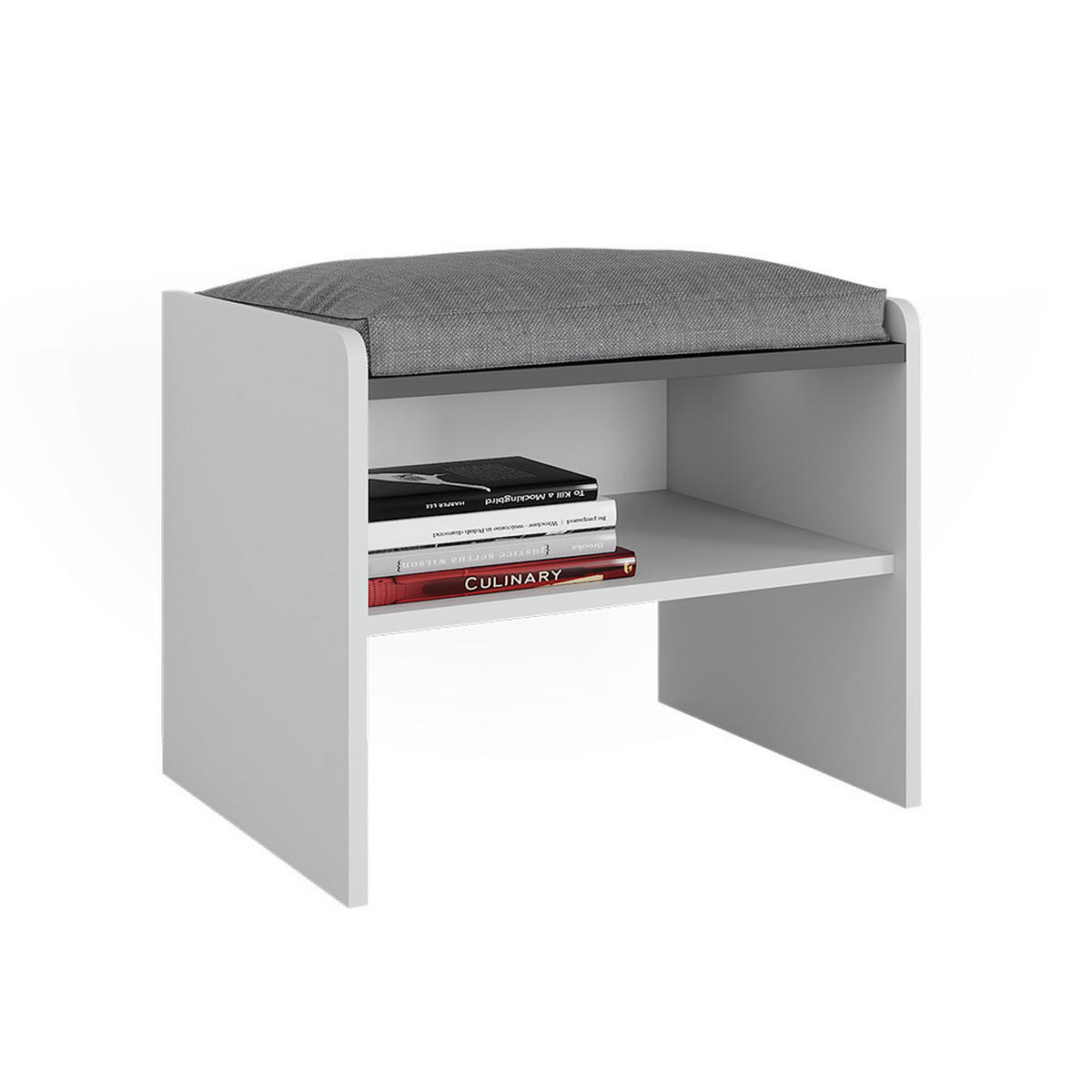 LAVICE DO JÍDELNY DO ROHU Roman Bílá/antracitová - bílá, kompozitní dřevo (53.5/45.5/41.1cm) - Vicco