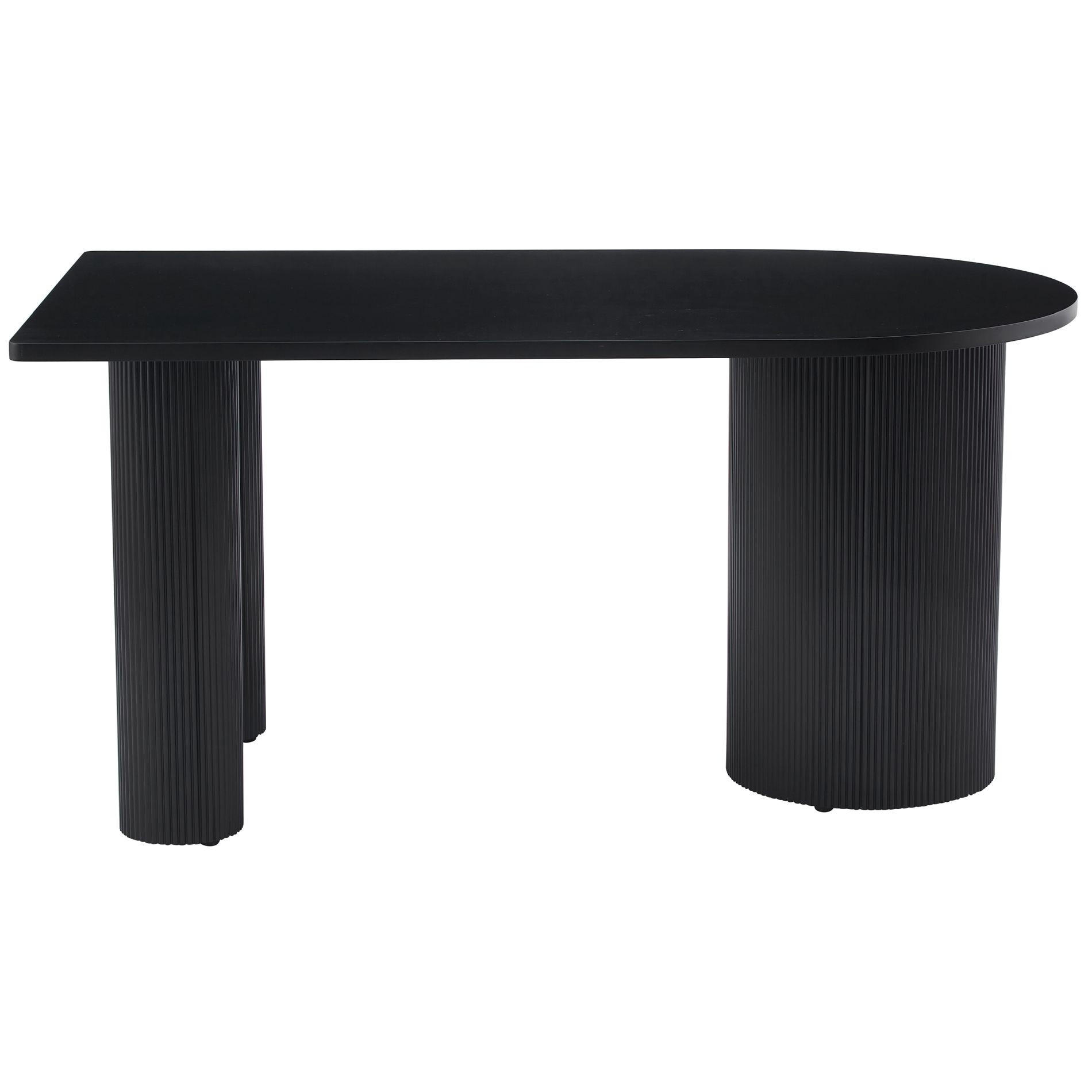 ESSTISCH Dicalize rechteckig, Schwarz, 150 × 90 cm - Weiß, Holzwerkstoff/Metall (90/150/75cm) - Selsey