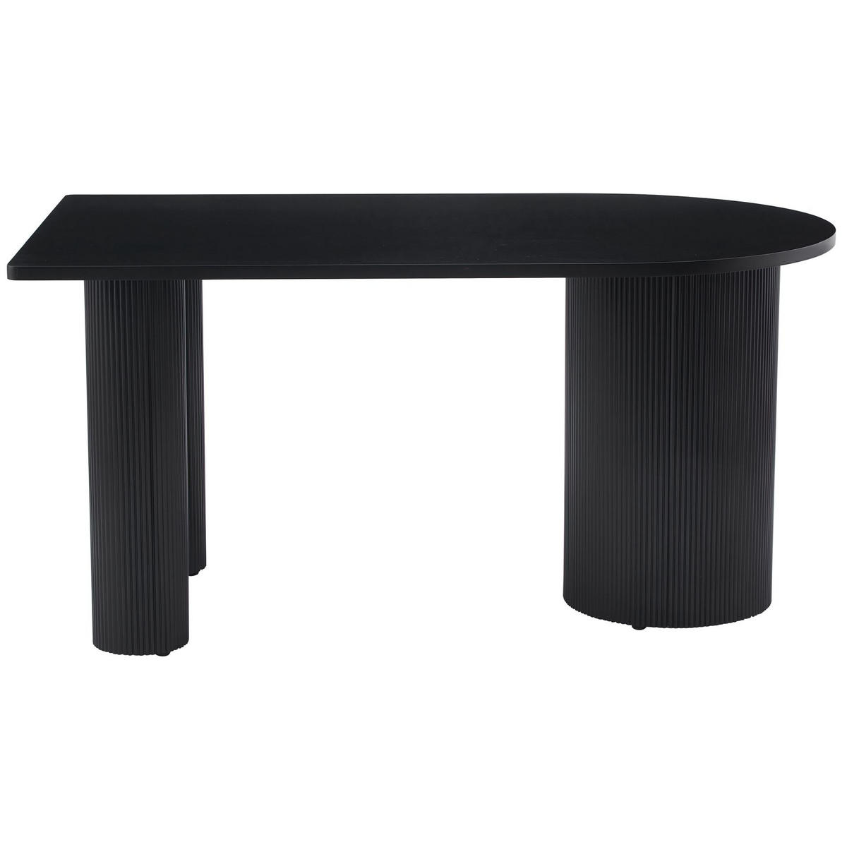 ESSTISCH Dicalize rechteckig, Schwarz, 150 × 90 cm - Weiß, Holzwerkstoff/Metall (90/150/75cm) - Selsey