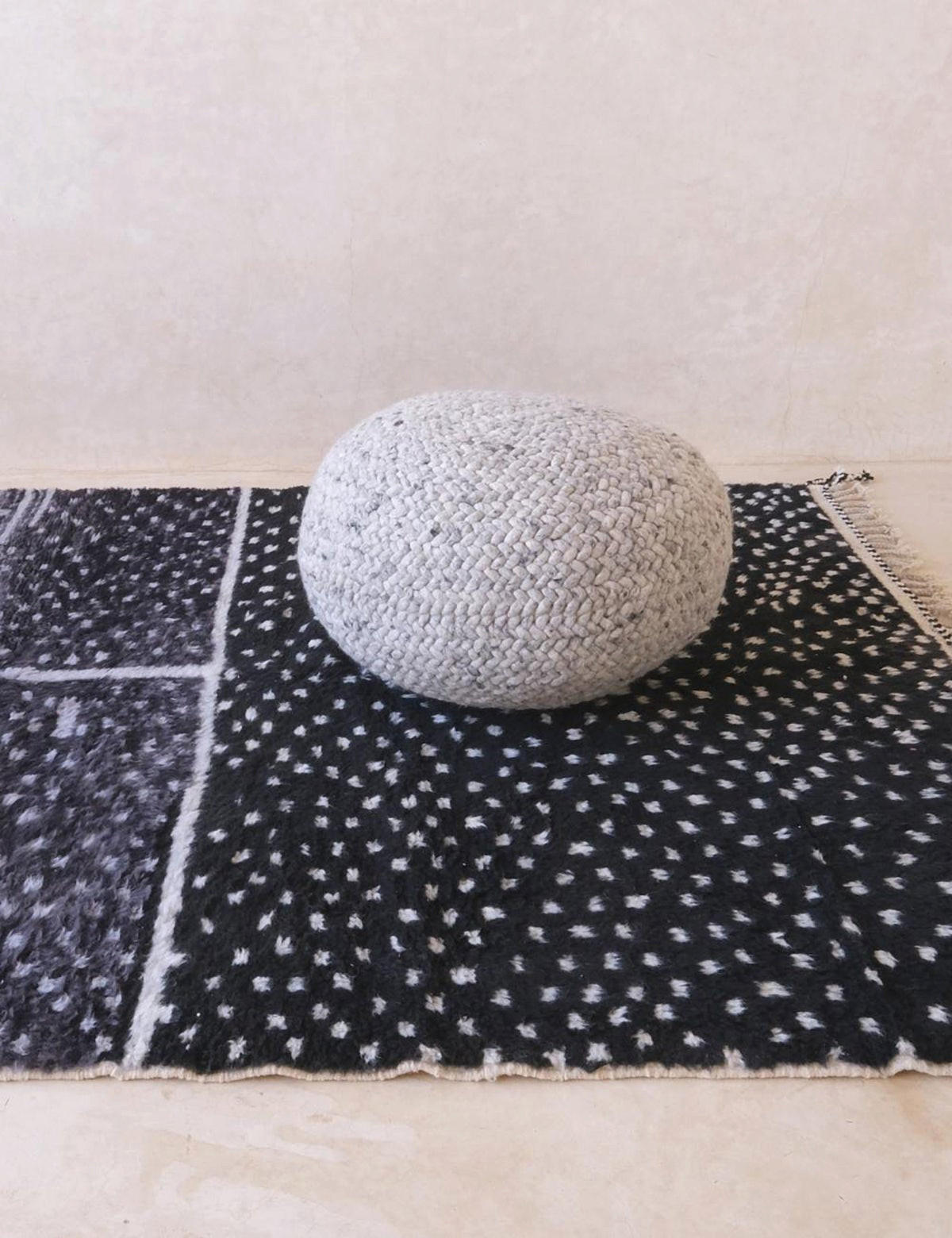 BERBERTEPPICH Design Wolle 191x 211 cm - Schwarz, Naturmaterialien (191/211cm) - AFK Living