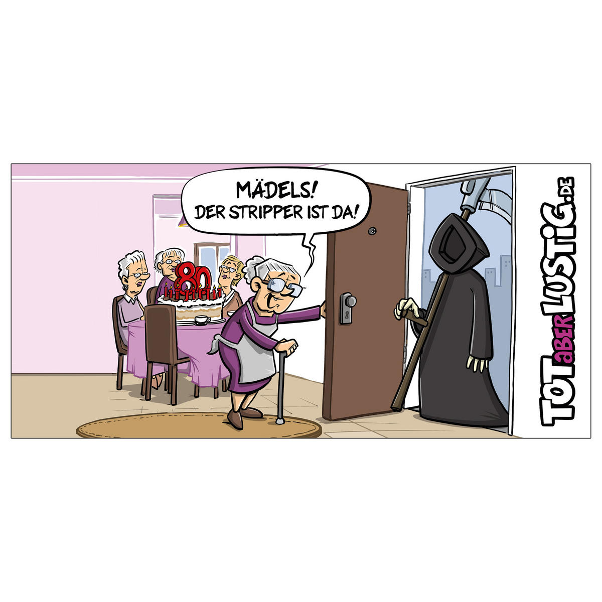 KAFFEEBECHER Tot aber lustig Der Stripper ist da! Weiß 320 ml - Weiß, Keramik (0.32L) - United Labels