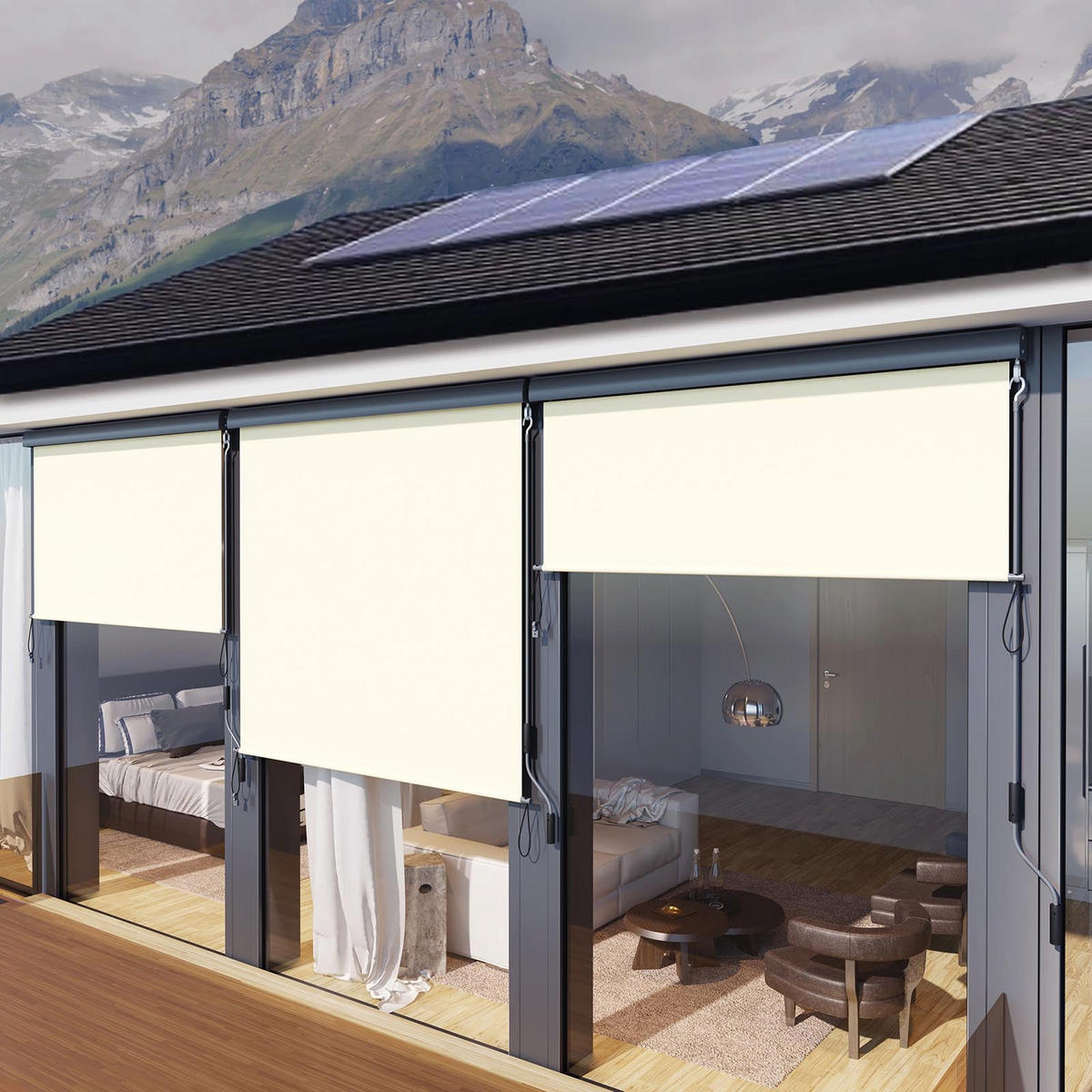 SENKRECHTMARKISE - Beige, Textil (160/8/250cm) - Hansiro