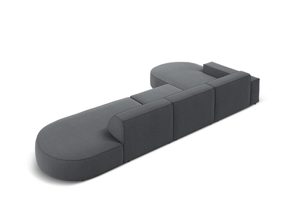 ECKSOFA links Jodie aus strukturiertem Stoff dunkelgrau 4 Sitzplätze - Dunkelgrau, Textil (166/342cm) - Micadoni