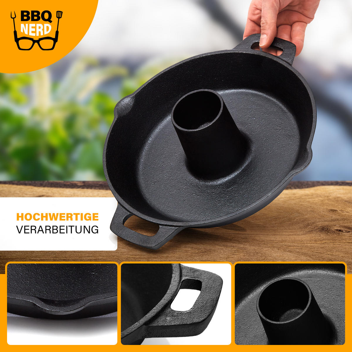 HÄHNCHENBRÄTER aus Gusseisen Ø28cm - Schwarz, Metall (29/12/29cm) - BBQ Nerd