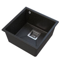 SPÜLBECKEN Napo Schwarz mit goldenen Sprenkeln 42 cm Unterbau 1-tlg. - Schwarz, Stein (42/42/20cm) - Granitan