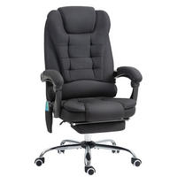 BÜROSTUHL mit Massagefunktion, Schreibtischstuhl mit Liege- & Wärmefunktion - Silberfarben/Schwarz, Kunststoff/Textil (70/119/65cm) - Vinsetto