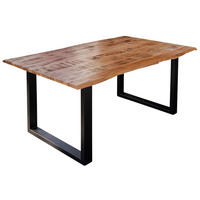 ESSTISCH DORA U - Beige/Schwarz, Holz/Metall (85/160/77cm) - SAM