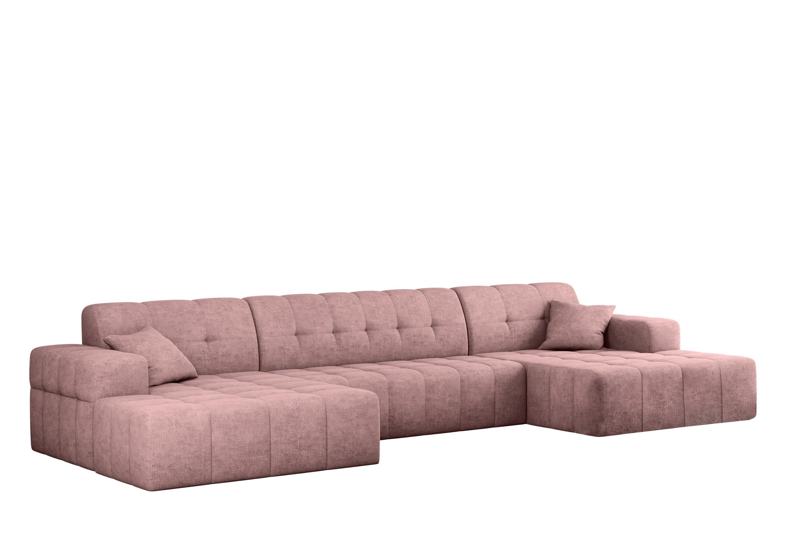ECKSOFA U-form NIMES Stoff Perfect Harmony Rosa - Rosa, Holz/Kunststoff (168/350cm) - Kaiser Möbel