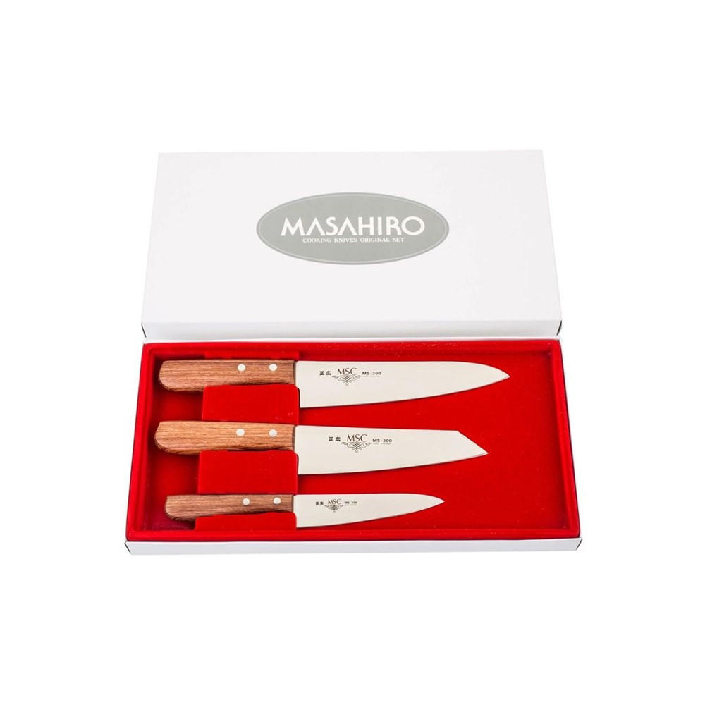 MESSERSET Silber 30.3/5/30.3 cm 110525556OMC - Silberfarben, Holz - Masahiro 