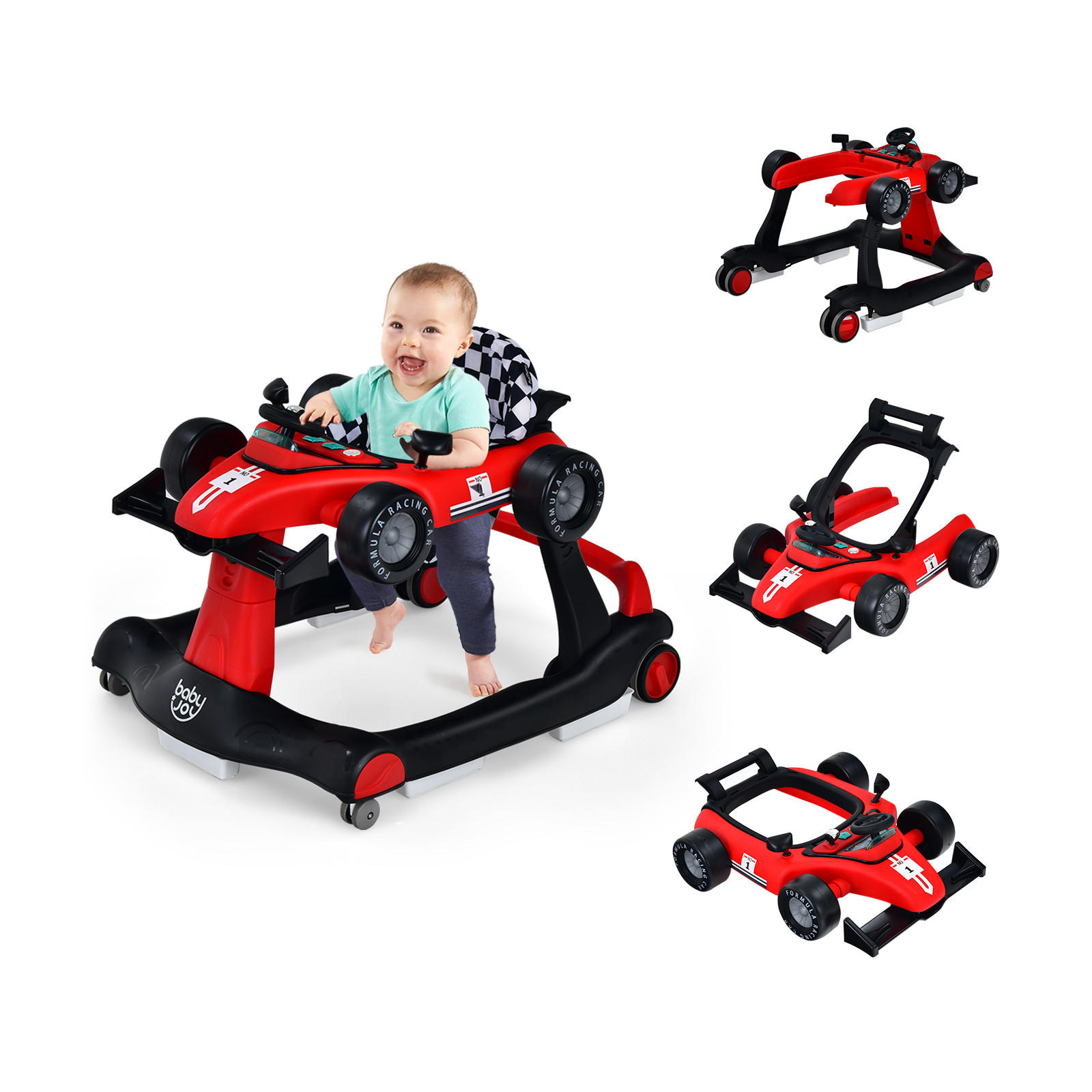 LAUFLERNWAGEN Klappbar Rot - Rot, Kunststoff (64/56/76cm) - COSTWAY