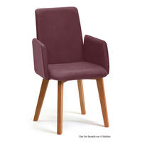ARMLEHNSTUHL (6er-Set) Darcie 52x92x60 Eiche geölt/Marsala - Eichefarben/Brombeere, Kunststoff (60/92/52cm) - 58aufmkessel
