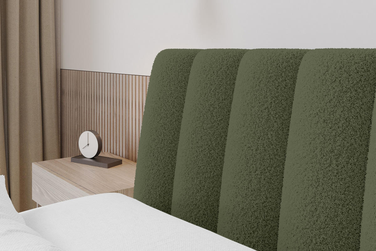 POLSTERBETT mit Bettkasten und Lattenrost, Boxbett ohne Matratze - ILAN 180x200 Grün - Grün, Holzwerkstoff/Textil (180/200cm) - ALTDECOR