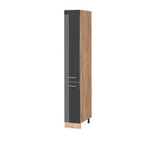 APOTHEKERSCHRANK R-Line Anthrazit Hochglanz 30 cm - Honigeiche/Schwarz Hochglanz, Holzwerkstoff (30/206.8/57.2cm) - Vicco