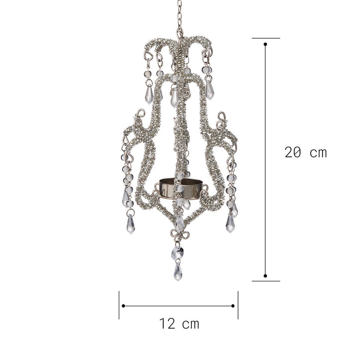 TEELICHTHALTER Royal Lights - Silberfarben, Glas (20cm) - Butlers