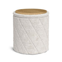 STOLIĆ ZA KAVU S POLICAMA Novin, Bijela /Hrast, 43 x 43 + - bijela/boje hrasta, tekstil (43/45/43cm) - Vicco