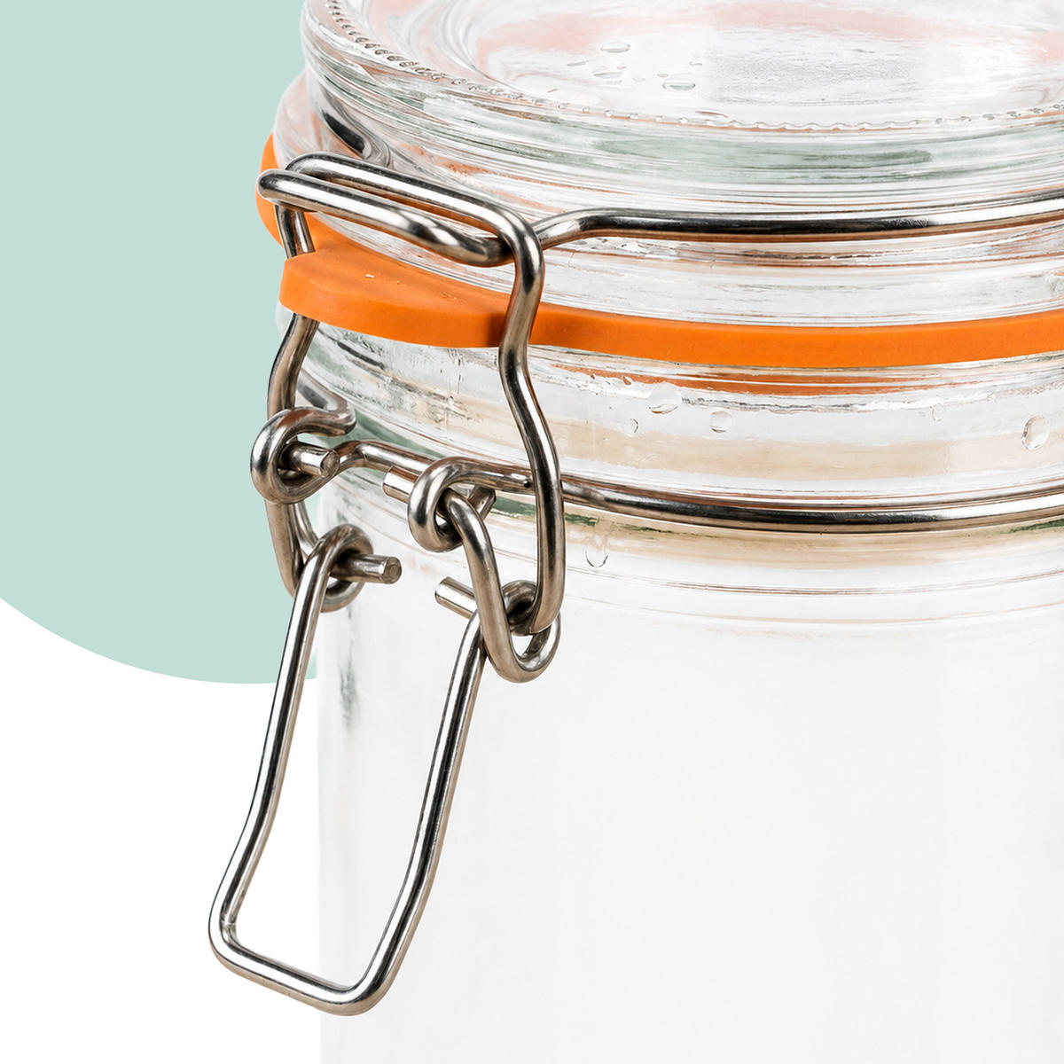 6 sklenic na zavařování - průhledná, kov/plast (0.5L) - Relaxdays