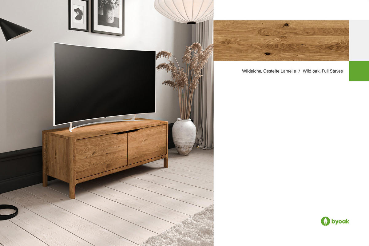 TV-SCHRANK PAUL Wildeiche - Wildeiche, Holz (111/48/50cm) - byoak