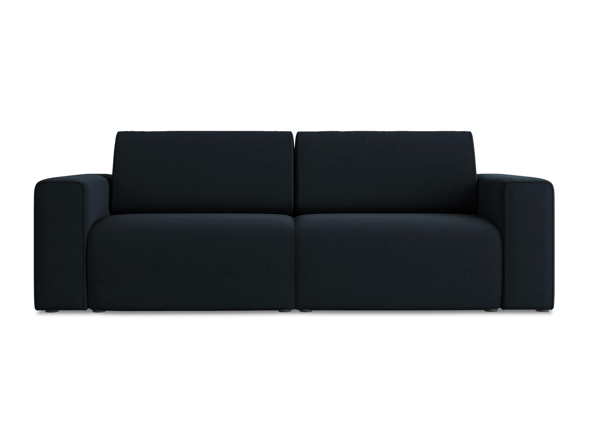 3-SITZER SOFA Samt Stoff Blau - Blau/Schwarz, Kunststoff/Textil (224/80/103cm) - Makamii