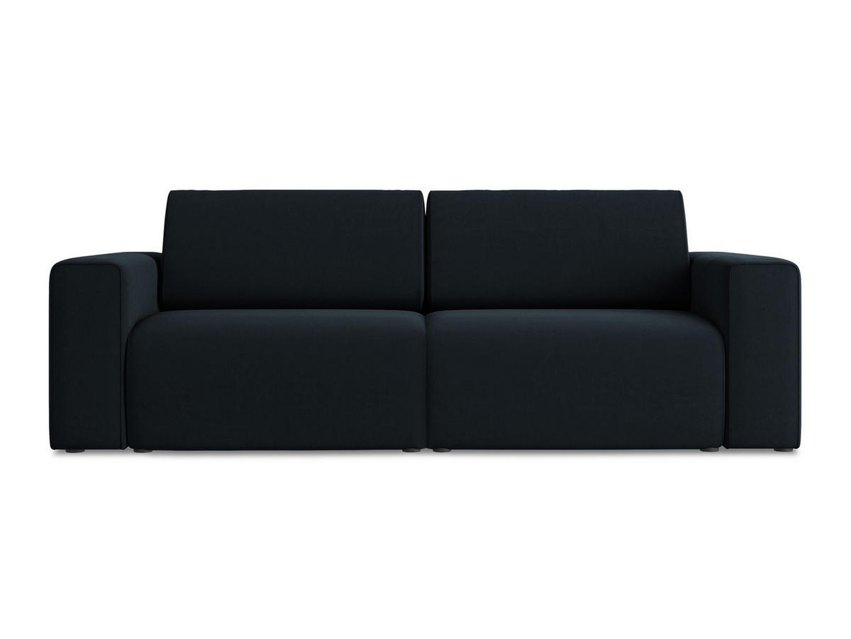 3-SITZER SOFA Samt Stoff Blau - Blau/Schwarz, Kunststoff/Textil (224/80/103cm) - Makamii
