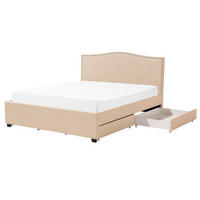 POLSTERBETT 160/200 cm Beige Montpellier - Beige, Textil (160/200cm) - Beliani