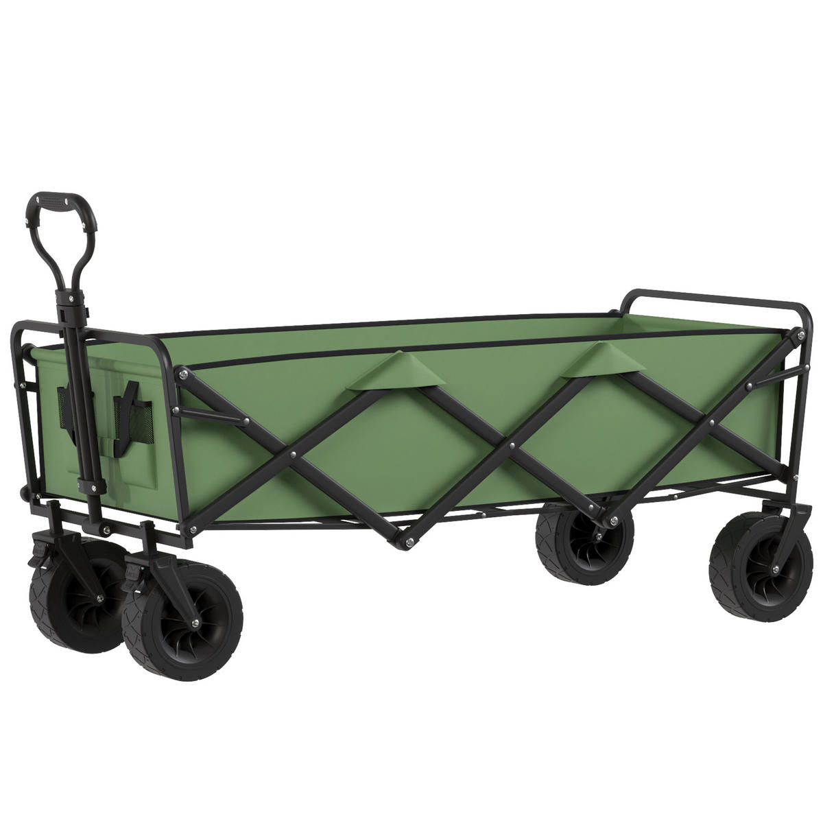 GARTENWAGEN DE-18773 130L mit All-Terrain-Rädern & Bremsen Grün - Grün, Metall (56/100/133cm) - ComfortXL