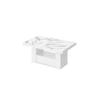 COUCHTISCH rechteckig Marmor Natur - Weiß Hochglanz 120/75/54 cm - Weiß, Holzwerkstoff (75/120/54cm) - designimpex