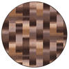 DESIGNER VELOUR TEPPICH MYSTIC KARO RUND - Braun, Textil (133/133cm) - Snapstyle