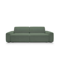 SOFA 4-Sitzer freistehend, Bettzeugcontainer, Polsterung aus PUR-Schaum, Stoff Raven, Schlaffunktion: 120x200 cm, Größe: 257x82x105 cm, Grün - Grün, Holz/Textil (257/82/105cm) - DomoHome