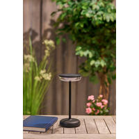 LED-SOLAR-TISCHLEUCHTE - stufenlos dimmbar mit warmweißem Licht für Innen- und Außenbereich, wetterbeständig, schwarz, 2er-Set - Schwarz, Kunststoff (11/25.1/11cm) - Northpoint