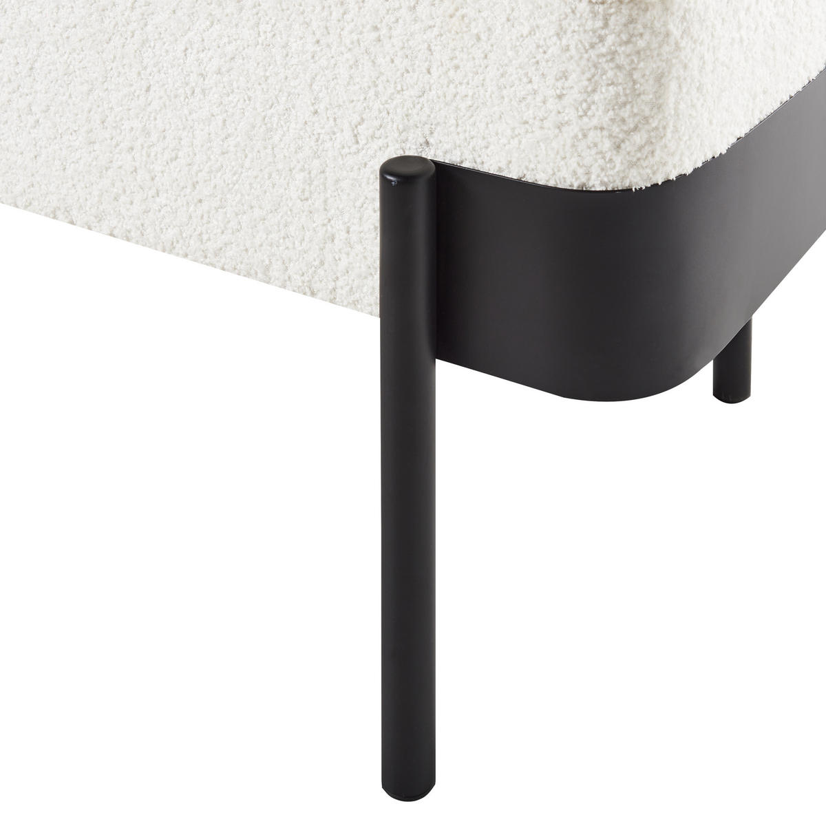 FÖRVARINGSBÄNK gräddvit Warren - Vit/Svart, Textil (40/45/100cm) - Beliani