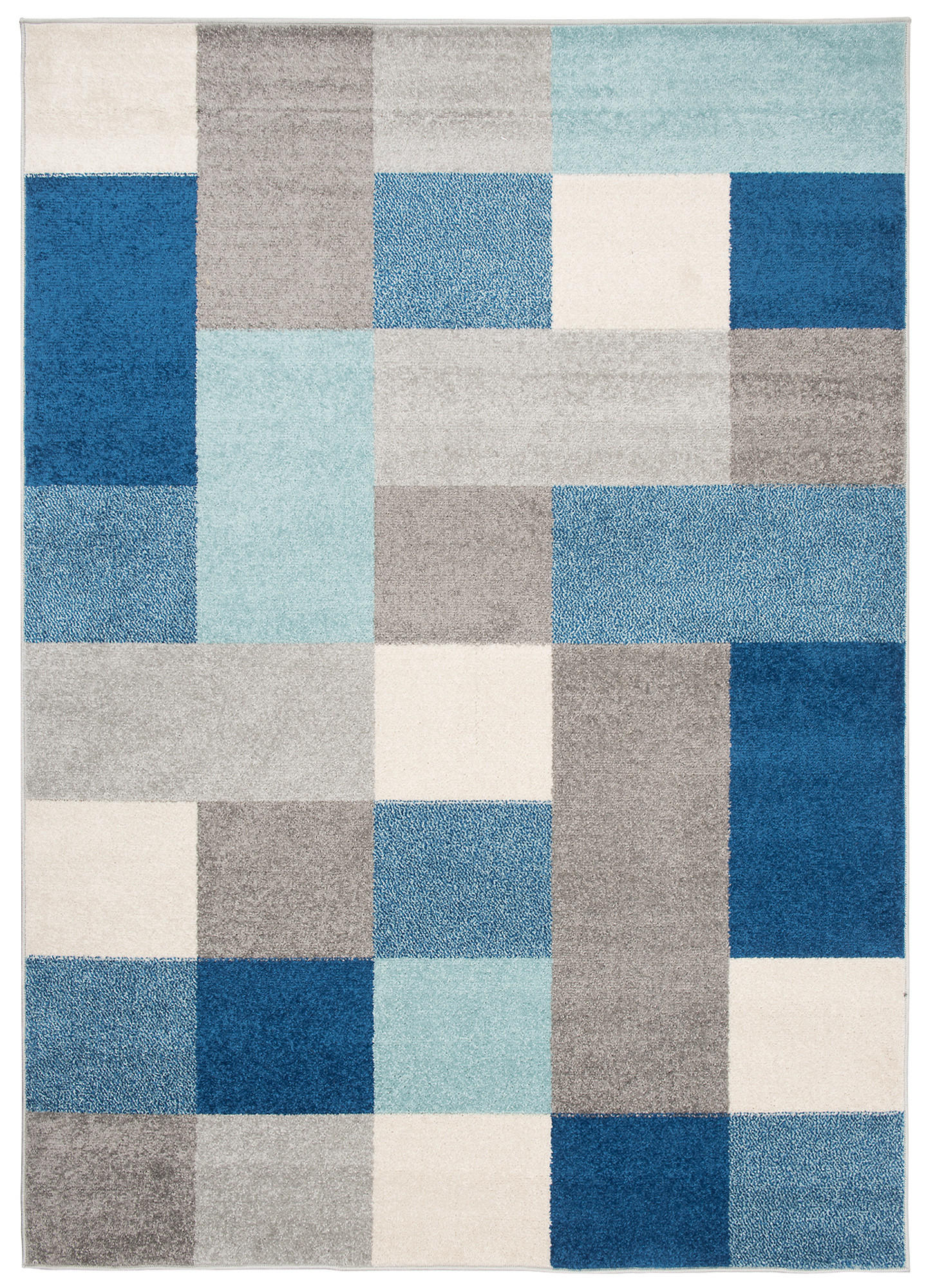 TEPPICH LAZUR Grau 200/200 cm - Blau/Weiß, Kunststoff (200/200cm) - Tapiso