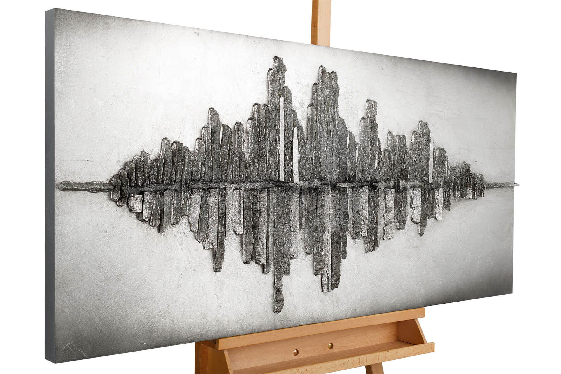 HOLZBILD Silber 120/55 cm - Silberfarben, Holz (7.6/55cm) - KUNSTLOFT