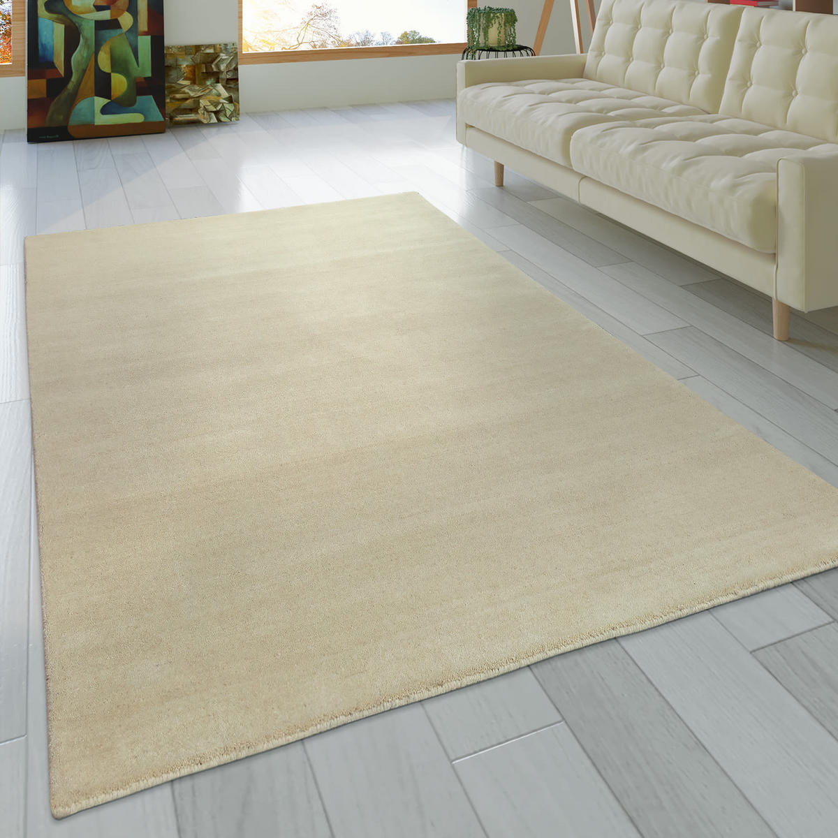KURZFLORTEPPICH 160/230 cm Atlas 100 - Creme, Textil (160/230cm) - Paco Home
