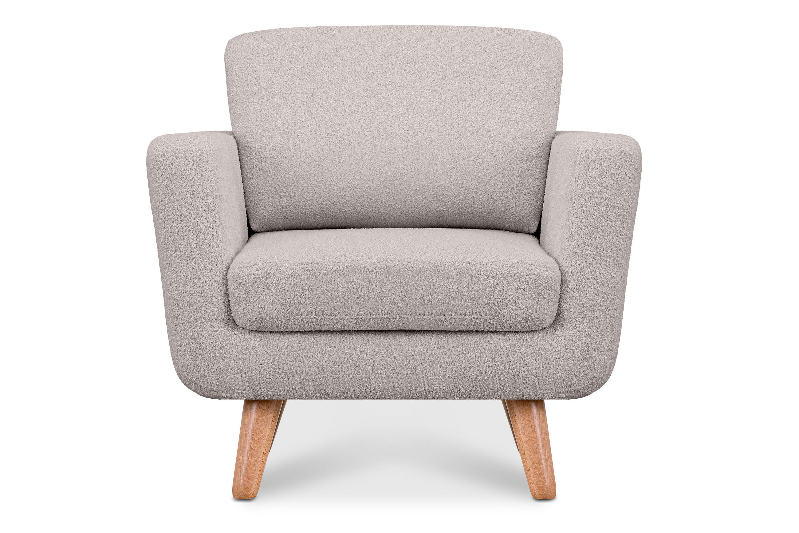 SESSEL TAGIO Massivholz-Beine, hellgrau - Hellgrau/Braun, Buchenholz/Textil (86/80/88cm) - KONSIMO®