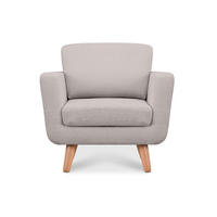 SESSEL TAGIO Massivholz-Beine, hellgrau - Hellgrau/Braun, Buchenholz/Textil (86/80/88cm) - KONSIMO®