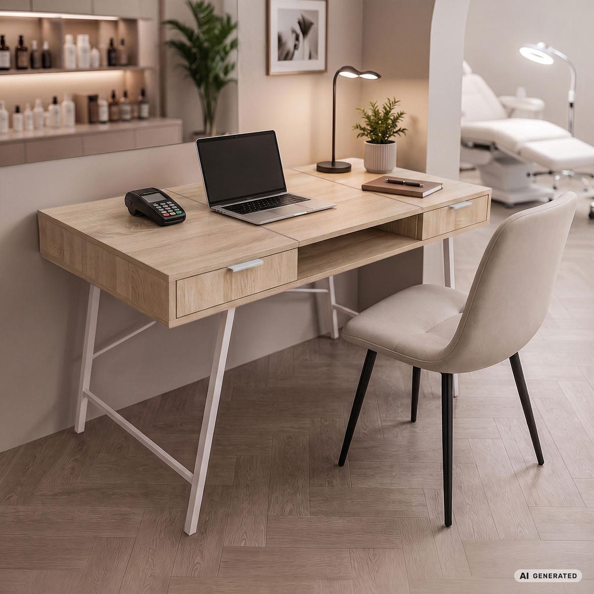 SCHREIBTISCH ARDEN 120 cm Sonoma Eiche - Weiß/Sonoma Eiche, Holzwerkstoff (120/50/80.5cm) - Akord