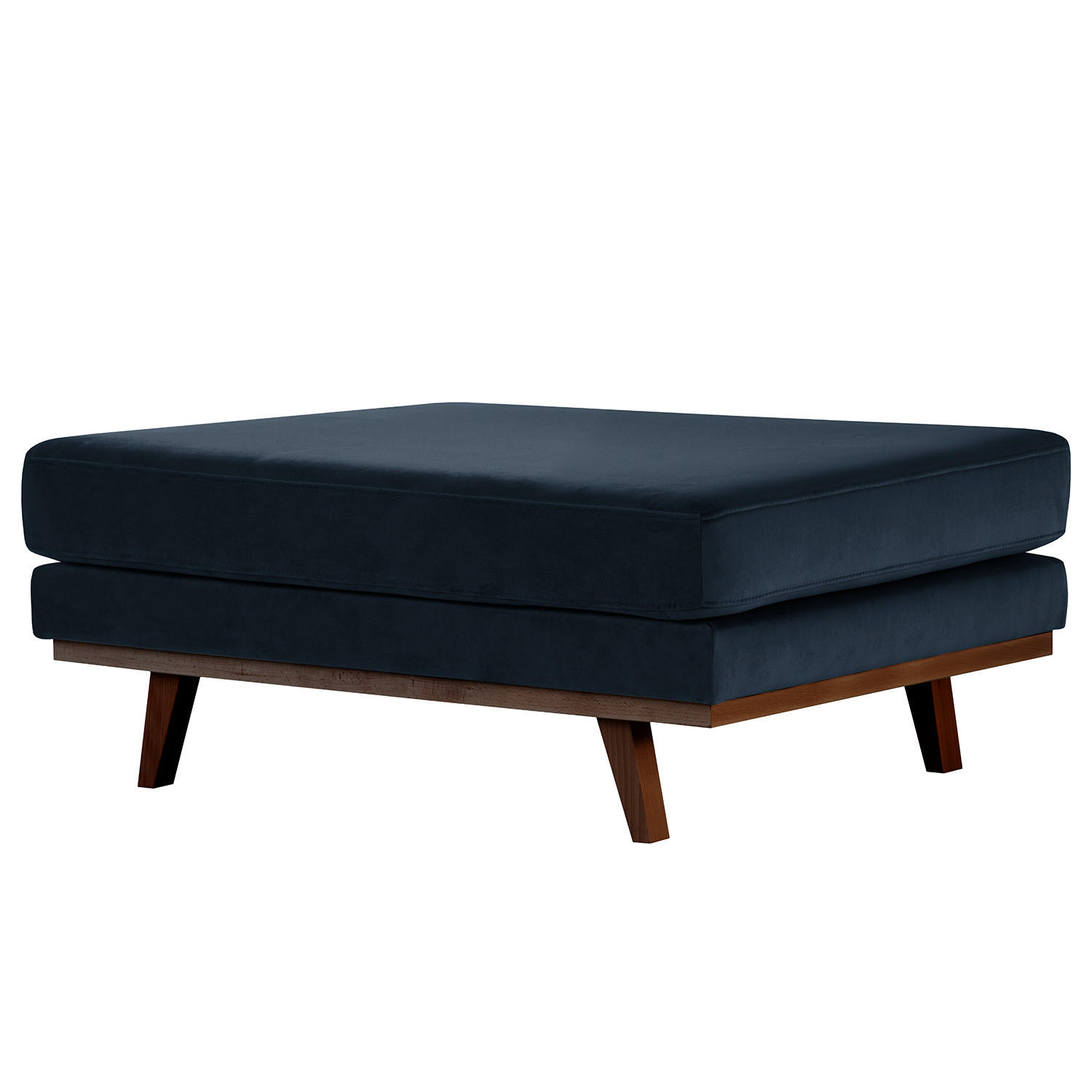 POLSTERHOCKER - Buchefarben/Dunkelblau, Textil (85/43/60cm) - home24