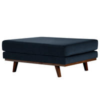 POLSTERHOCKER - Buchefarben/Dunkelblau, Textil (85/43/60cm) - home24