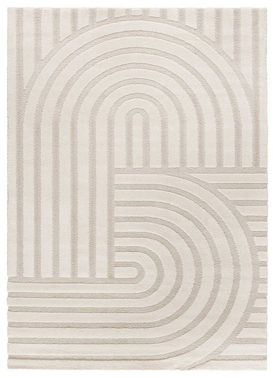 WEBTEPPICH Mit Relief In Weiß Snowy 120/170 cm - Weiß, Naturmaterialien/Textil (120/170cm) - Atticgo