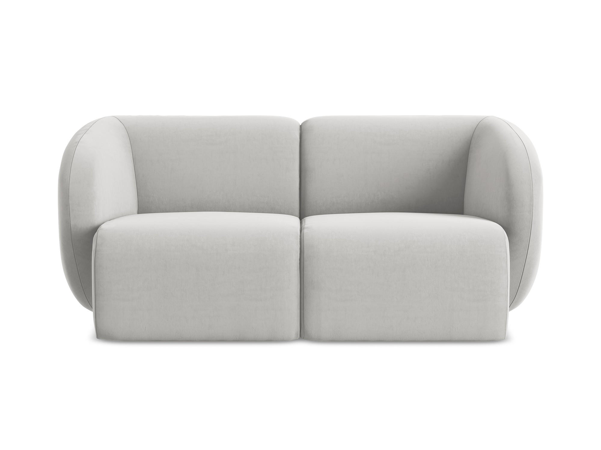 2-SITZER-SOFA Samt Stoff Grau - Silberfarben/Schwarz, Holzwerkstoff/Kunststoff (174/75/94cm) - Makamii