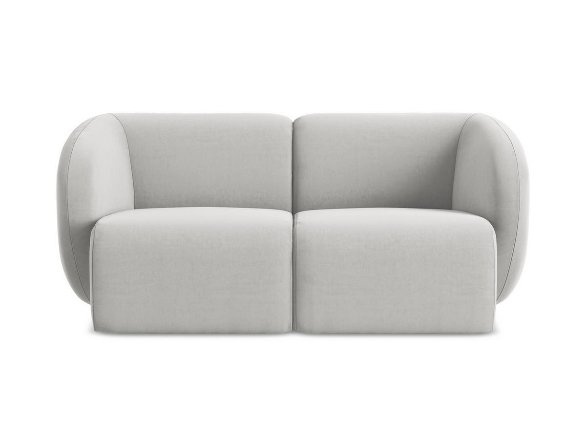 2-SITZER-SOFA Samt Stoff Grau - Silberfarben/Schwarz, Holzwerkstoff/Kunststoff (174/75/94cm) - Makamii