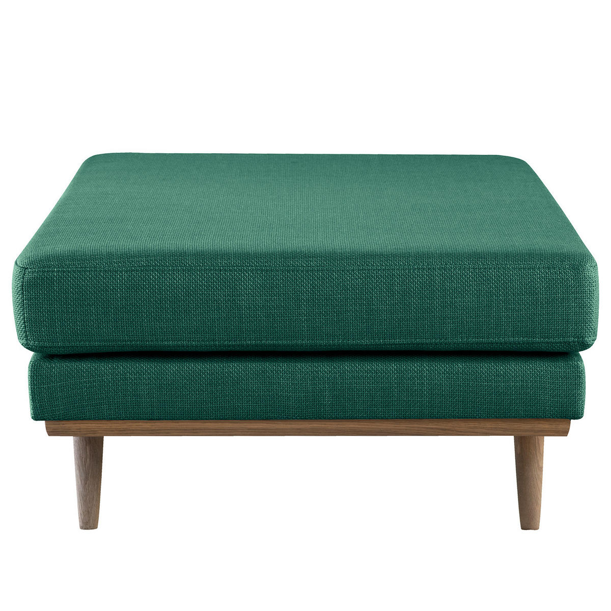 HOCKERBANK - Dunkelgrün/Eichefarben, Eichenholz/Textil (180/43/81cm) - home24