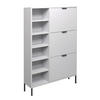 SCHUHSCHRANK Erna 95x25x141 Kreidegrau matt Lack - Hellgrau, Holzwerkstoff (95/141/25cm) - 58aufmkessel